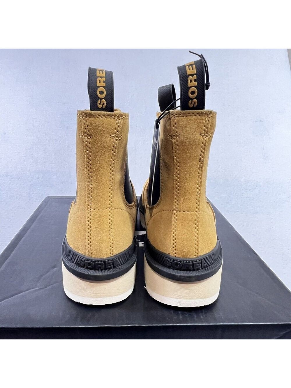 SOREL Hi-Line Heel Chelsea Boots Sz 11 Brown NWT Waterproof Suede Outdoor Women - Picture 6 of 10